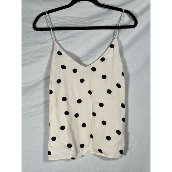 Something Navy Women’s Polka Dot Camisole Tank Top Ivory & Black Size Sm… - Picture 1 of 5